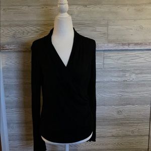 Anthropologie Moth long sleeve faux wrap top